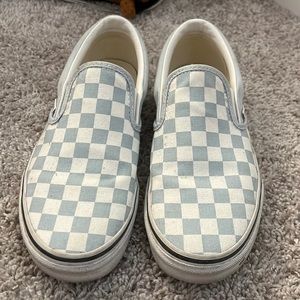 Sky, blue and white checkered vans